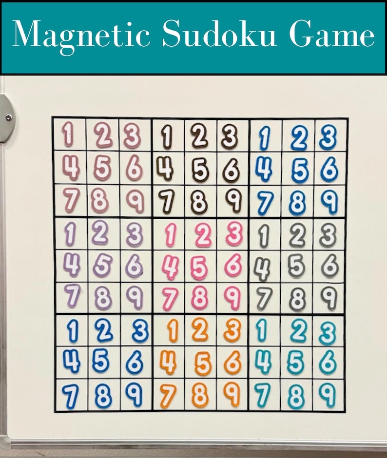 Sudoku Magnetic Game, White Board game, Fast finishers, Teacher must haves, classroom decal, teacher decal, classroom magnets, indoor recess bild 2