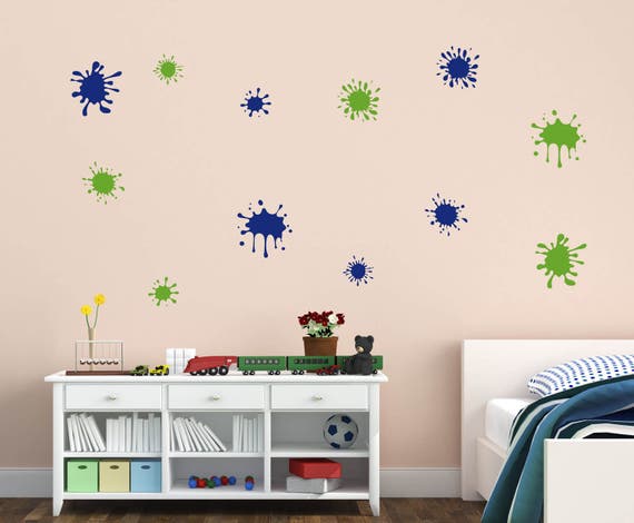 Paint Splatters Wall Decal Paint Splatter Paint Ball Stickers Teen Bedroom Paint Ball Graffiti Wall Splatter Paint Teen Wall Play
