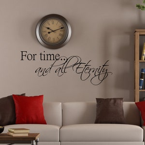 For time and all Eternity, religious quote, marriage quote, lds quote, home decor, inspirational quote, mormon quote, wall decor, family