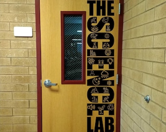 Science Lab Door Decal | Vinyl Classroom Sign for Teachers | STEM Classroom Décor | Educational School Wall Sticker | Lab Door Vinyl