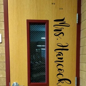 Teacher Name, teacher decal, classroom decor, vinyl wall decal, classroom wall decal, growth mindset, teacher door, farmhouse style, come in image 3