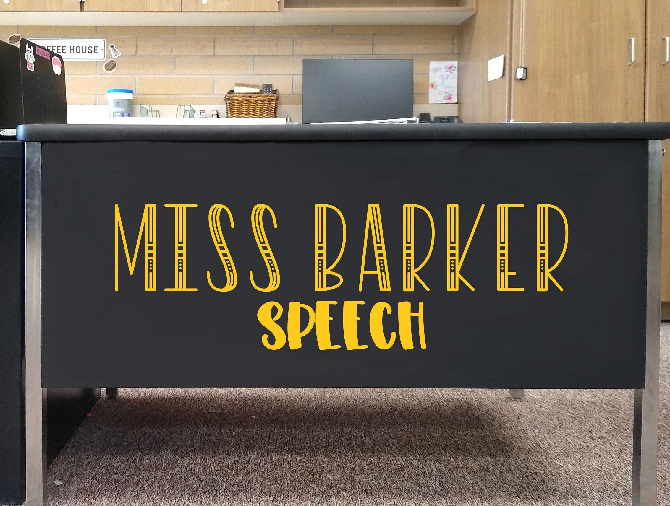 Teacher Name, teacher desk decal, personalized classroom decor, vinyl wall decal, classroom wall decal, growth mindset, teacher decal
