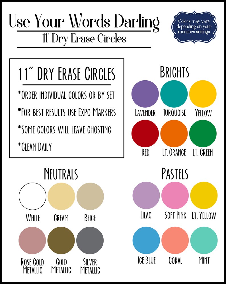 Dry Erase Circle Dry Erase Desk Classroom Decal Teacher Etsy