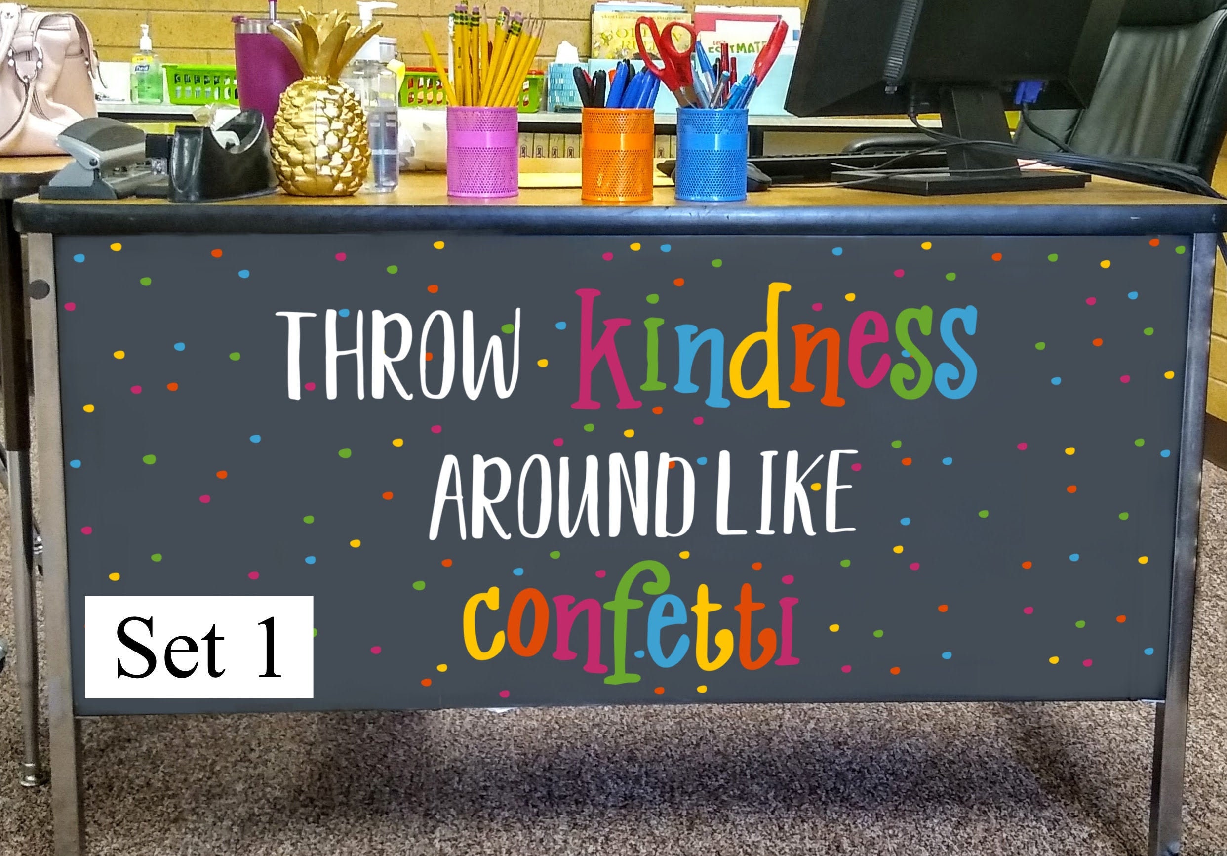 Throw Kindness Teacher Desk Decal Classroom Decor Vinyl - Etsy