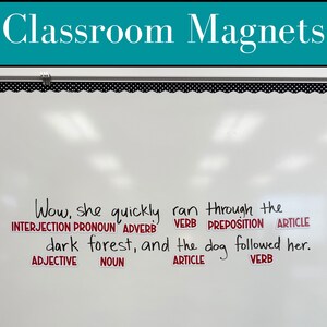 Classroom Magnets, Parts of Speech, customized magnet, classroom decal, teacher decal, sentence structure, elementary ed, second grade