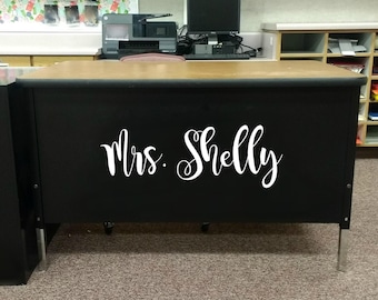 Teacher Name, teacher desk decal, classroom decor, vinyl wall decal, classroom wall decal, growth mindset, teacher decal, farmhouse style
