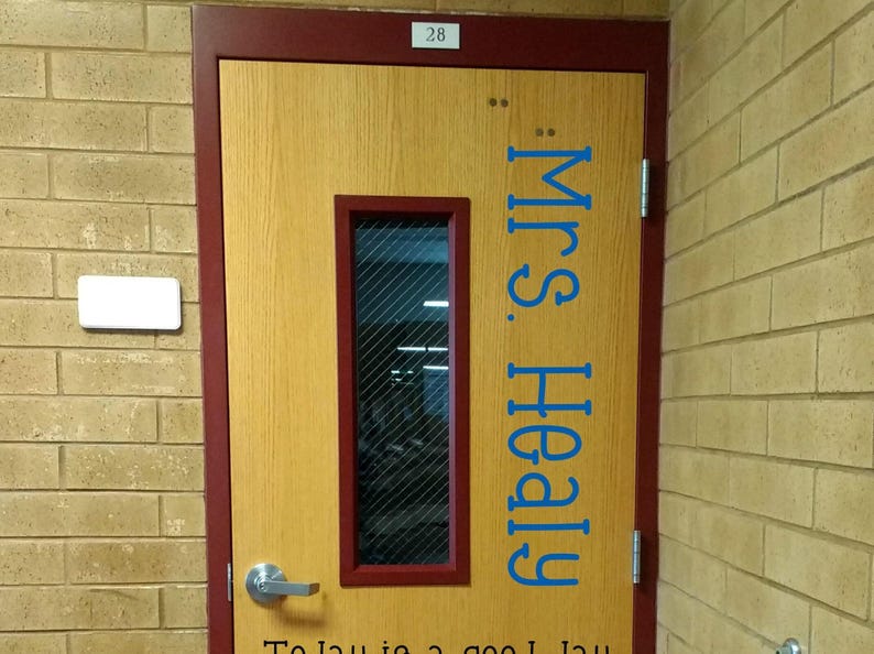 Teacher Name decal, teacher decal, classroom decor, vinyl wall decal, classroom wall decal, growth mindset, teacher door, today is, good day immagine 3
