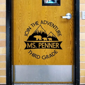 Teacher Name, Adventure theme classroom, customizable teacher decal, classroom decor, classroom wall decal, growth mindset, teacher door,