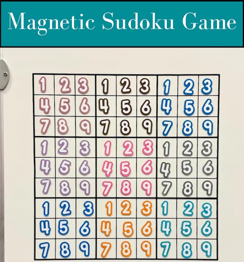 Sudoku Magnetic Game, White Board game, Fast finishers, Teacher must haves, classroom decal, teacher decal, classroom magnets, indoor recess bild 1