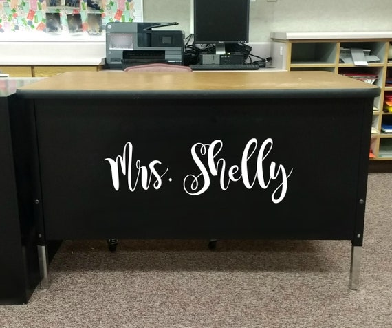 Teacher Name Teacher Desk Decal Classroom Decor Vinyl Wall Etsy