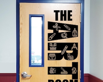 Art Room Classroom Door Vinyl Decal | Large Teacher Door Sign for All Grade Levels | Colorful School Art Decor | Art Department Vinyl Decal