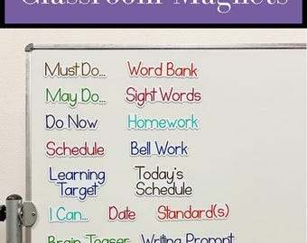 Classroom Magnets, Whiteboard Magnets, customized magnet, classroom decal, teacher decal, classroom dry erase, classroom magnets, Schedule