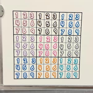 Sudoku Magnetic Game, White Board game, Fast finishers, Teacher must haves, classroom decal, teacher decal, classroom magnets, indoor recess Sudoku Board&Numbers
