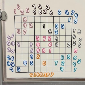 Sudoku Magnetic Game, White Board game, Fast finishers, Teacher must haves, classroom decal, teacher decal, classroom magnets, indoor recess bild 3