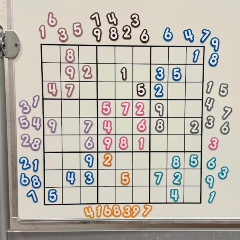 Sudoku Magnetic Game, White Board game, Fast finishers, Teacher must haves, classroom decal, teacher decal, classroom magnets, indoor recess bild 3
