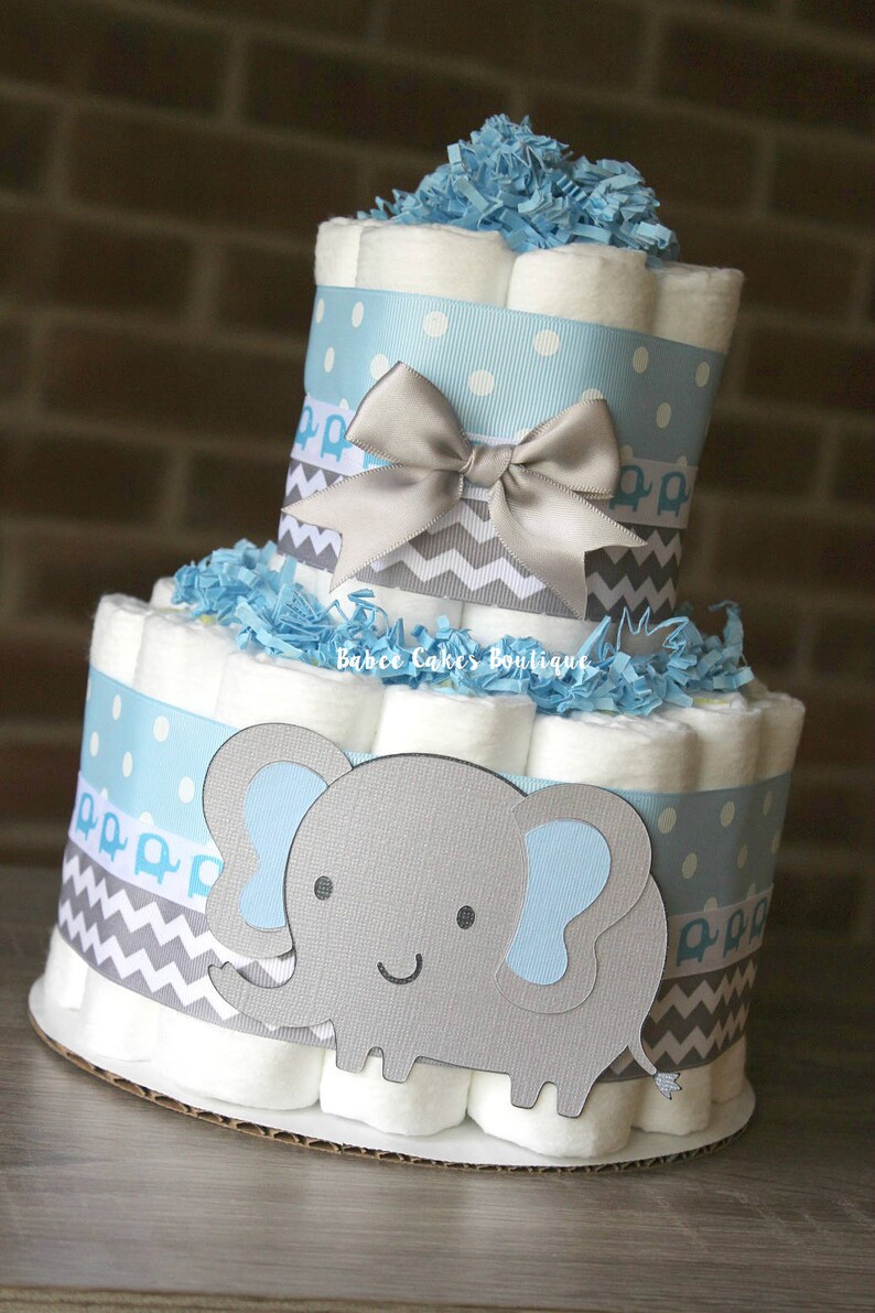 2 Tier Elephant Diaper Cake Blue Gray Elephant Baby Shower Etsy 2 Tier Elephant Diaper Cake Blue Gray Elephant Baby Shower Etsy