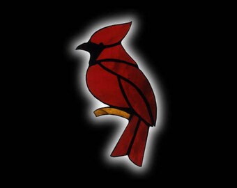 Stained Glass CARDINAL Suncatcher