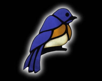 Stained Glass BLUEBIRD Suncatcher