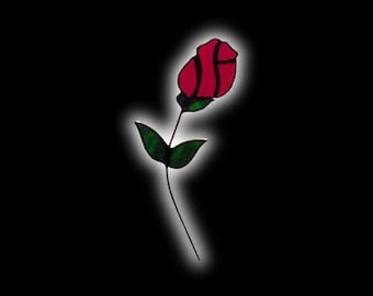 Stained Glass Rose Suncatcher
