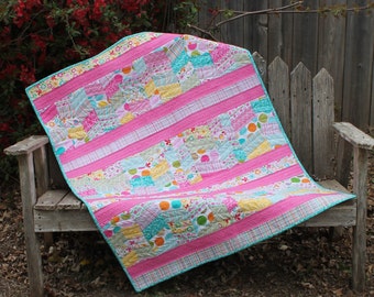 PDF-Datei - Shifty Chevrons Moderne QUILT MUSTER Baby Quilt fertig Größe 36 "x 44"