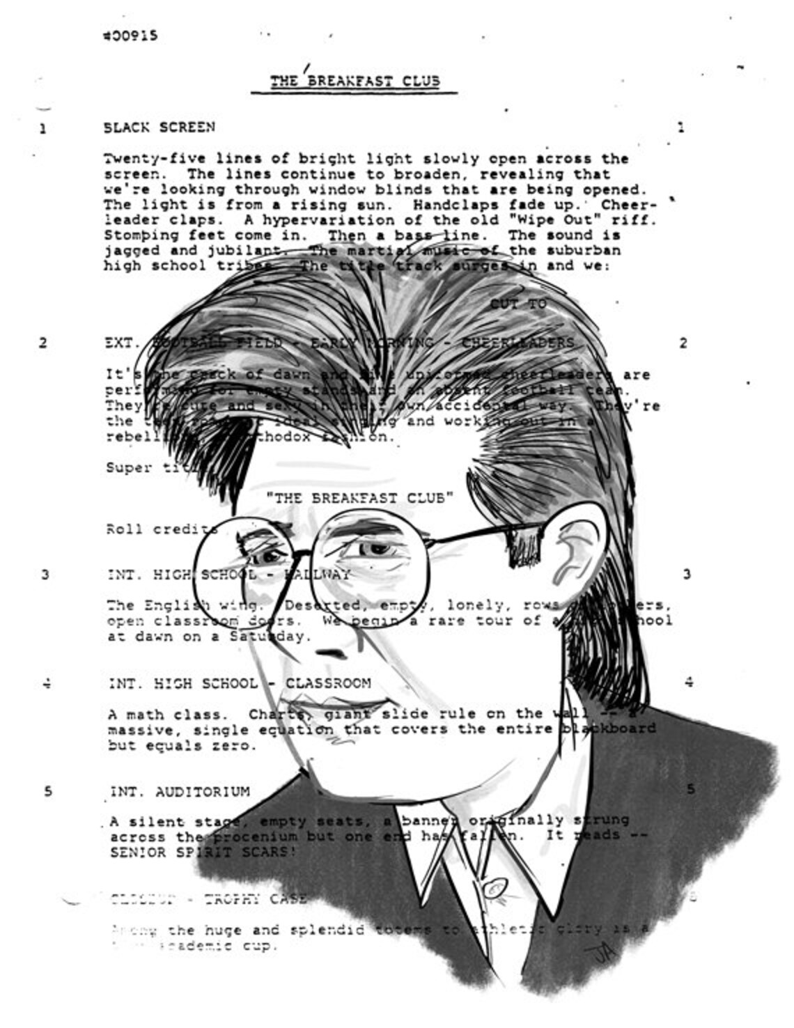John Hughes Screenplay Portrait breakfast Club - Etsy