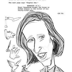 Wes Anderson Screenplay Portrait (Royal Tenenbaums & Doodles)
