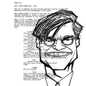 Retrato del guion de Aaron Sorkin (The Newsroom)