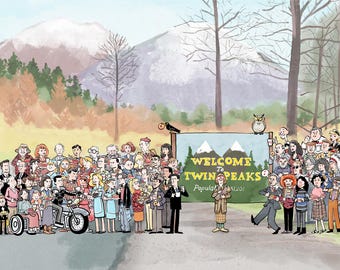 Residents of Twin Peaks Illustration