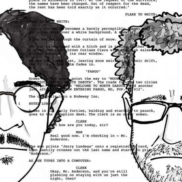 Coen Bros Screenplay Portrait (Fargo)