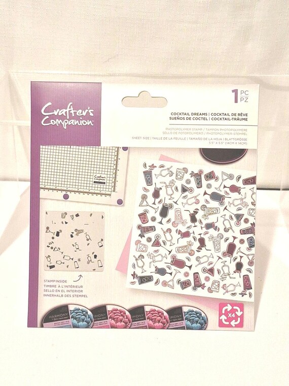 Crafters Companion COCKTAIL DREAMS Photopolymer Stamp 5.5"x5.5"  Sealed
