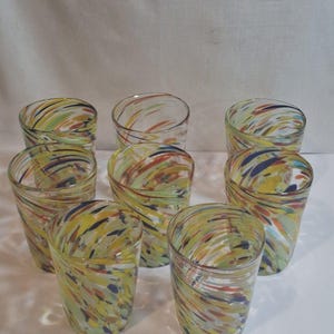 Retired ANTHROPOLOGIE #12967123 Artisan Fiesta Blown Glass Set Of 8 image 10