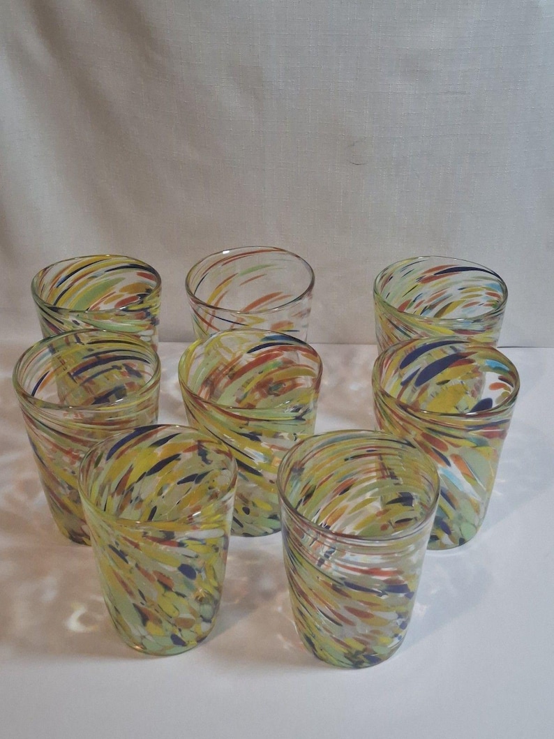 Retired ANTHROPOLOGIE #12967123 Artisan Fiesta Blown Glass Set Of 8 image 10