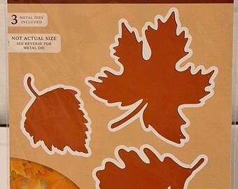 Signature Collection by Sara Davies 3 Metal Dies Autumn Morning Tumbling Leaves