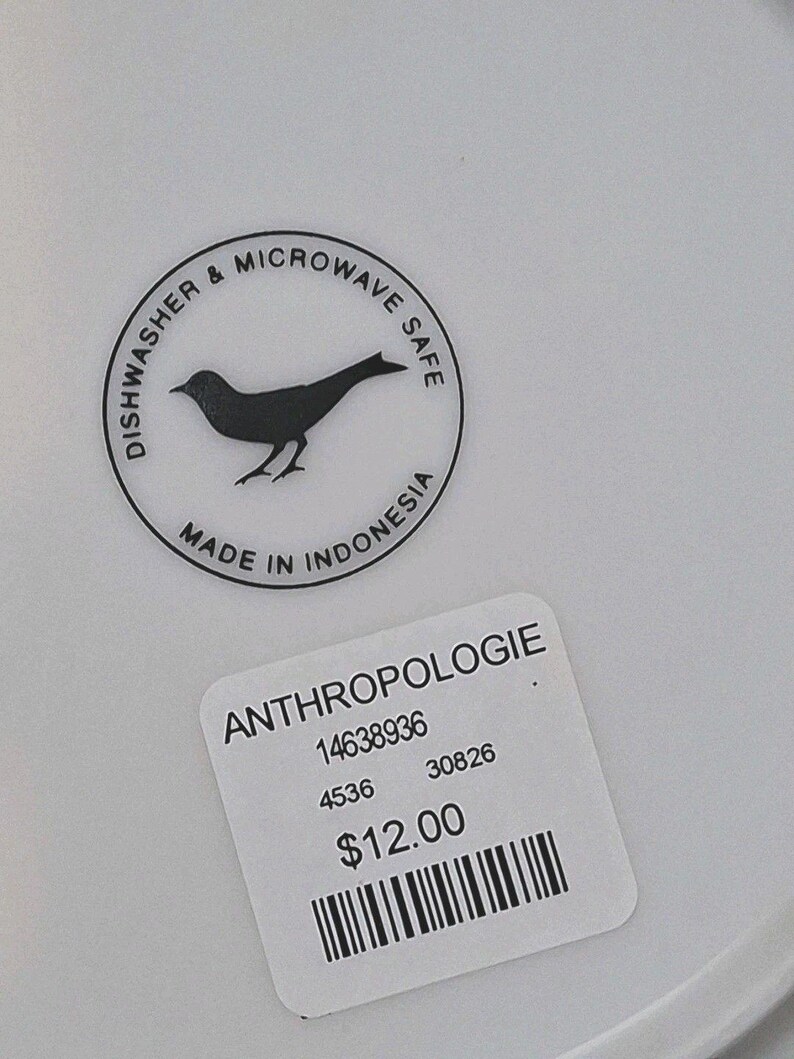 ANTHROPOLOGIE Folk Art Teal Green Artisan Designed Plate 8" #14638963 Qty 4 Ret image 4