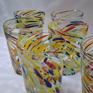 Retired ANTHROPOLOGIE #12967123 Artisan Fiesta Blown Glass Set Of 8 image 2