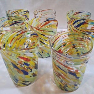 Retired ANTHROPOLOGIE #12967123 Artisan Fiesta Blown Glass Set Of 8 image 1