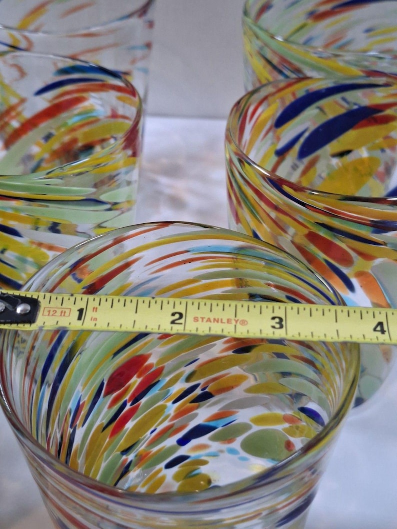 Retired ANTHROPOLOGIE #12967123 Artisan Fiesta Blown Glass Set Of 8 image 3