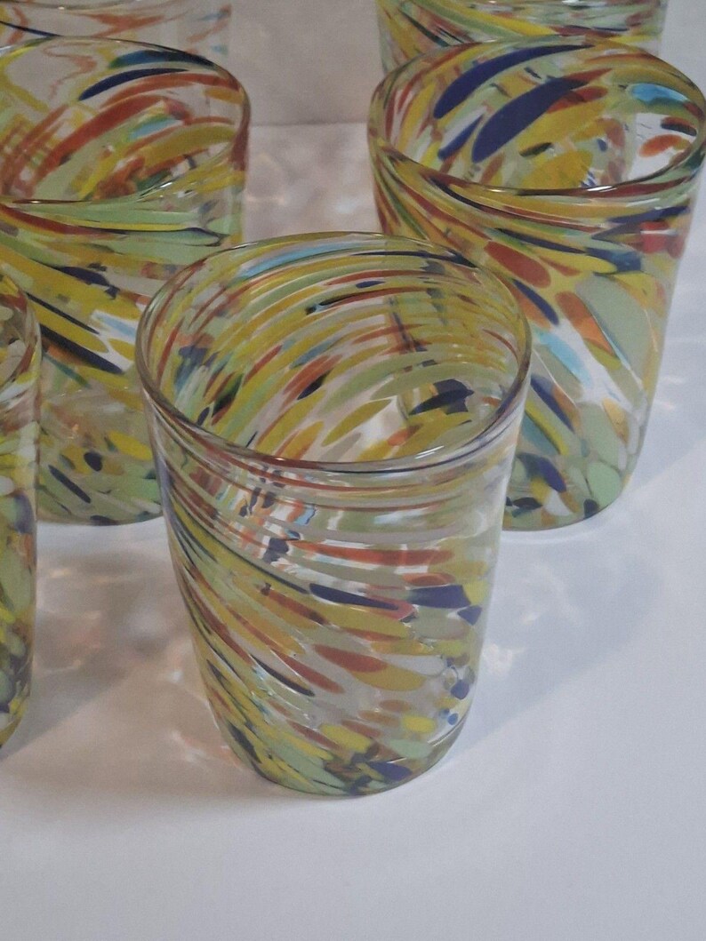 Retired ANTHROPOLOGIE #12967123 Artisan Fiesta Blown Glass Set Of 8 image 8