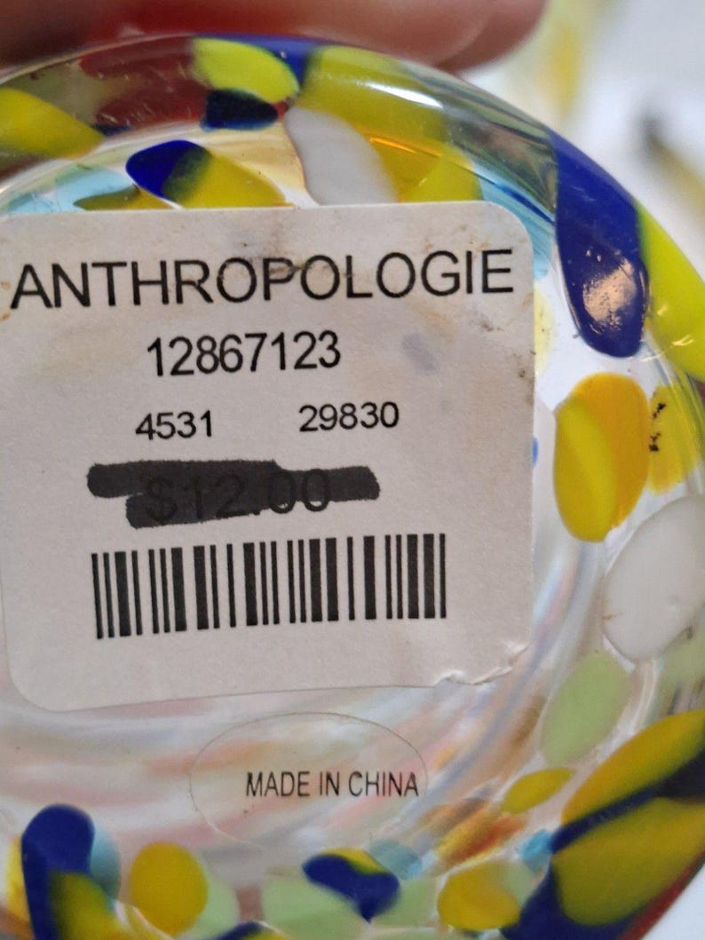 Retired ANTHROPOLOGIE #12967123 Artisan Fiesta Blown Glass Set Of 8 image 4