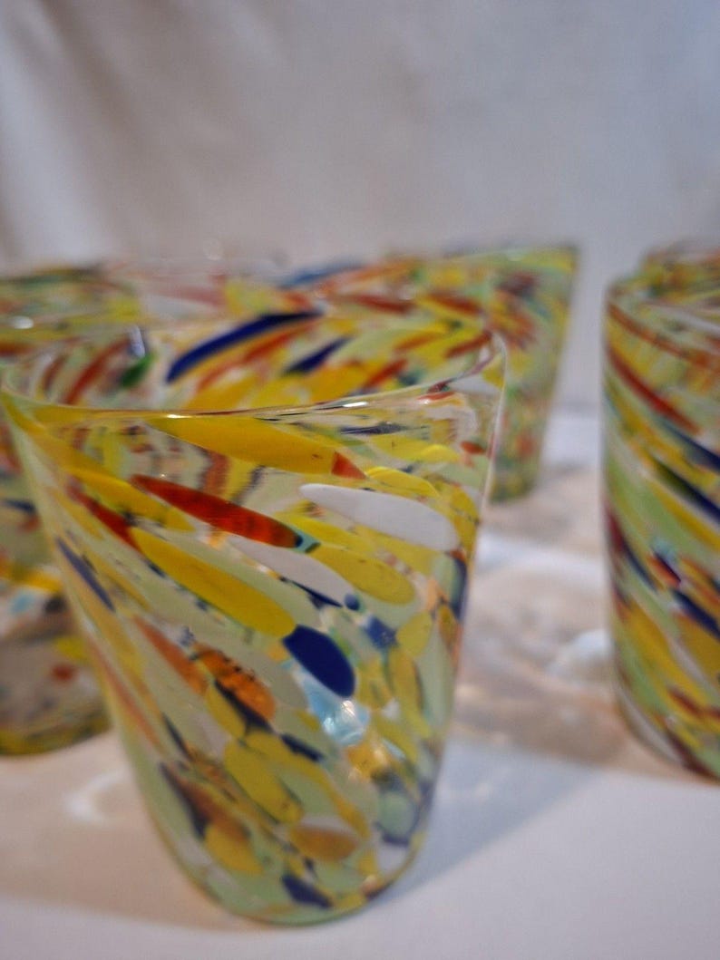 Retired ANTHROPOLOGIE #12967123 Artisan Fiesta Blown Glass Set Of 8 image 11