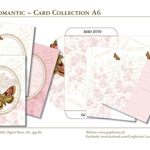 Romantic ~ Card Collection - Printable Cards / Instant download