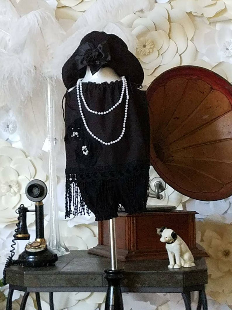 Girls Shabby Dress Black Flapper Dress Great Gatsby Toddler Rustic Dress Shabby Baby Set Flapper Dress Little Black Dress