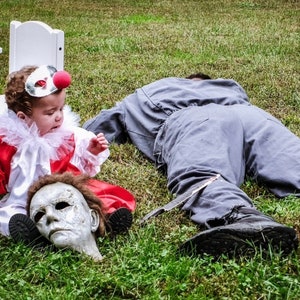 Jamie Lloyd Clown Costume: Halloween 4 Inspired, Satin Jumpsuit