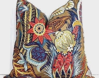 Schumacher Zanzibar Linen Pillow Cover or Bolster Pillow--Traditional Accent Lumbar