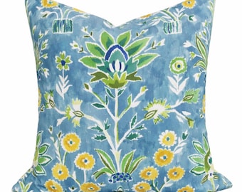 Thibaut Lilia Print Pillow Cover, Lumbar, Bolster Pillow OUTDOOR