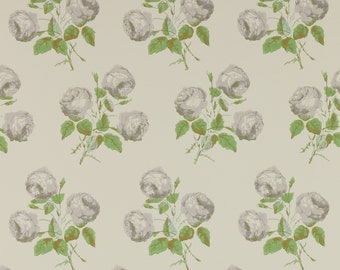 Bowood Wallpaper by Cowtan and Tout by the roll green/grey; pink/grey; blue/grey; silver/leaf or pink/leaf