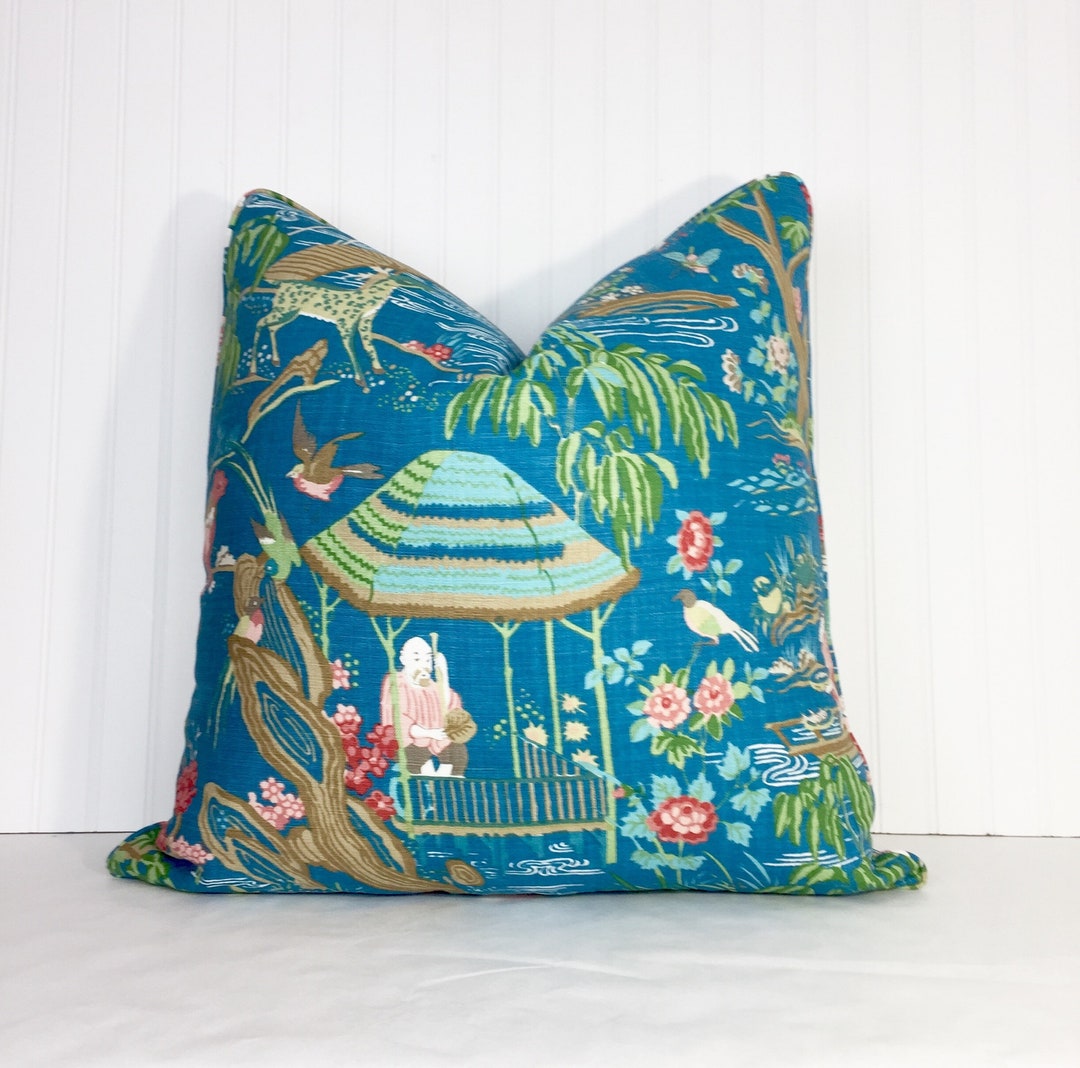 Schumacher Yangtze River Pillow Cover, Lumbar, Bolster Pillow - Etsy