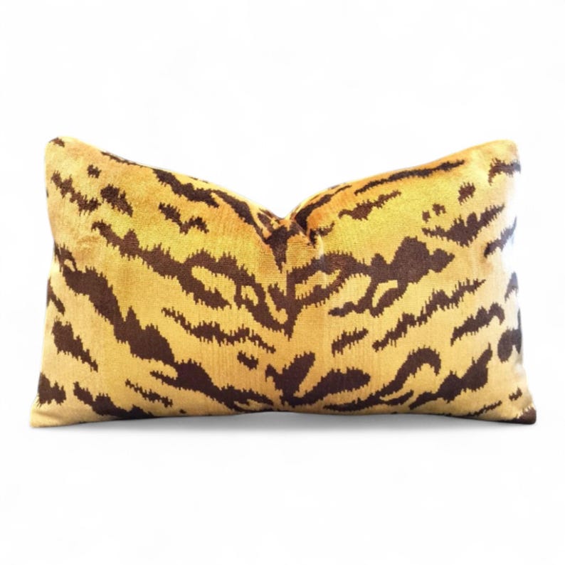 Scalamandre Tigre Velvet Pillow Cover, lumbar, bolster pillow image 5
