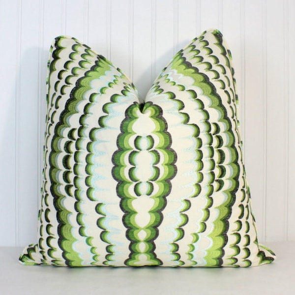 Thibaut Ebru Embroidery Pillow Cover, Lumbar, Bolster Pillow