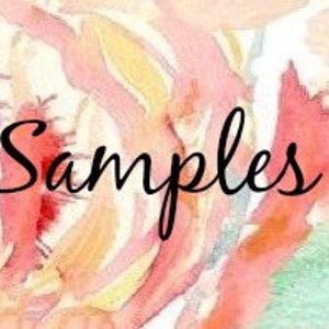 May include: A colorful abstract watercolor painting with a white text overlay that reads "Samples".